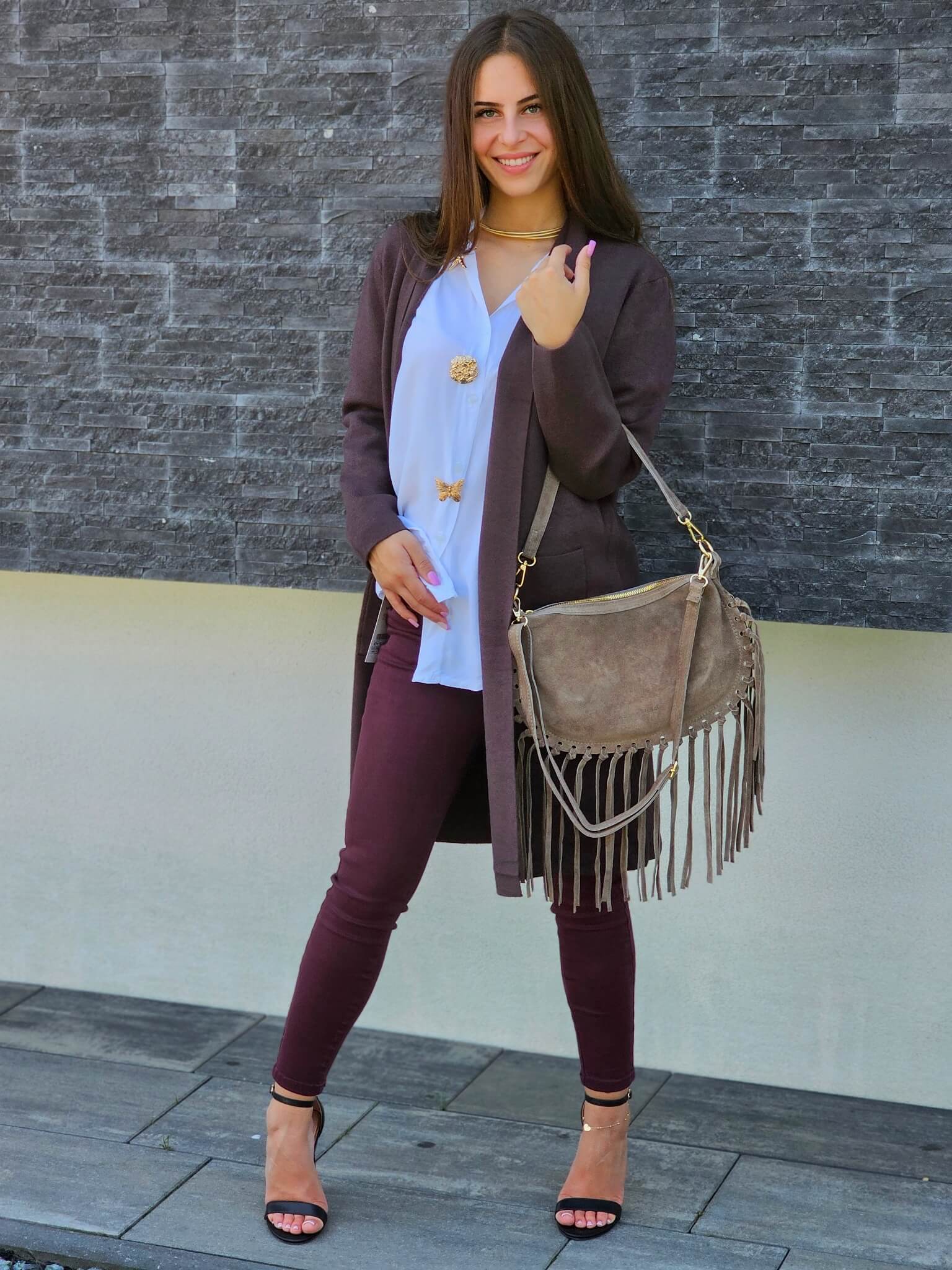 Kardigan LONG CHIC z kieszeniami