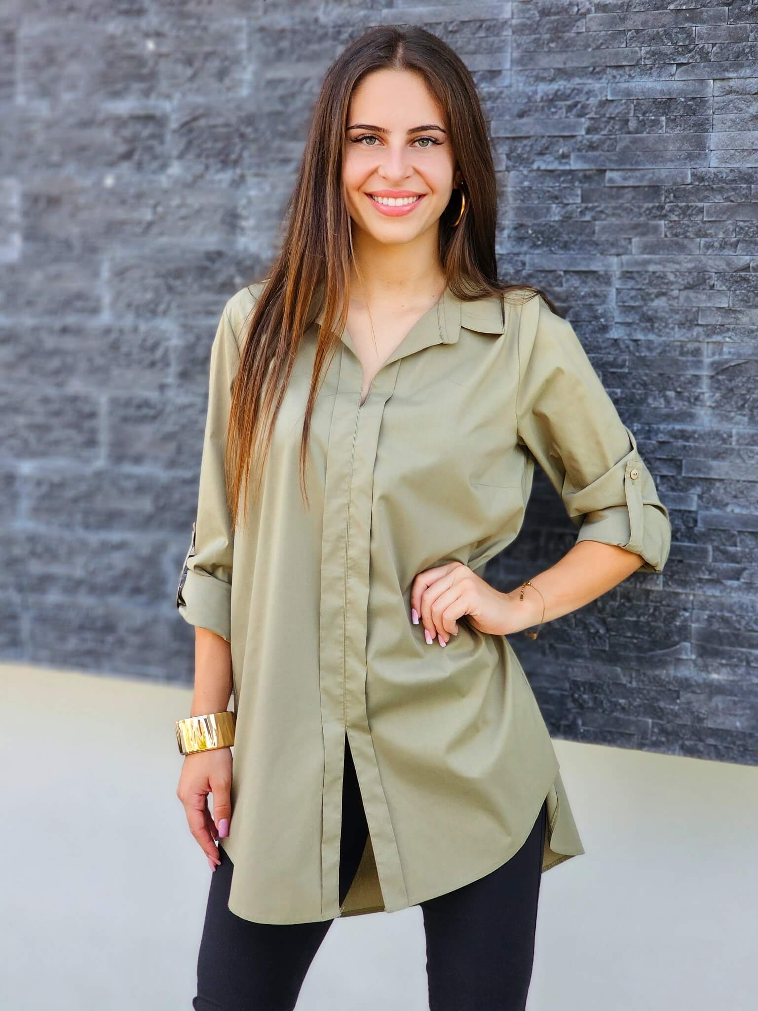 Koszula oversize khaki