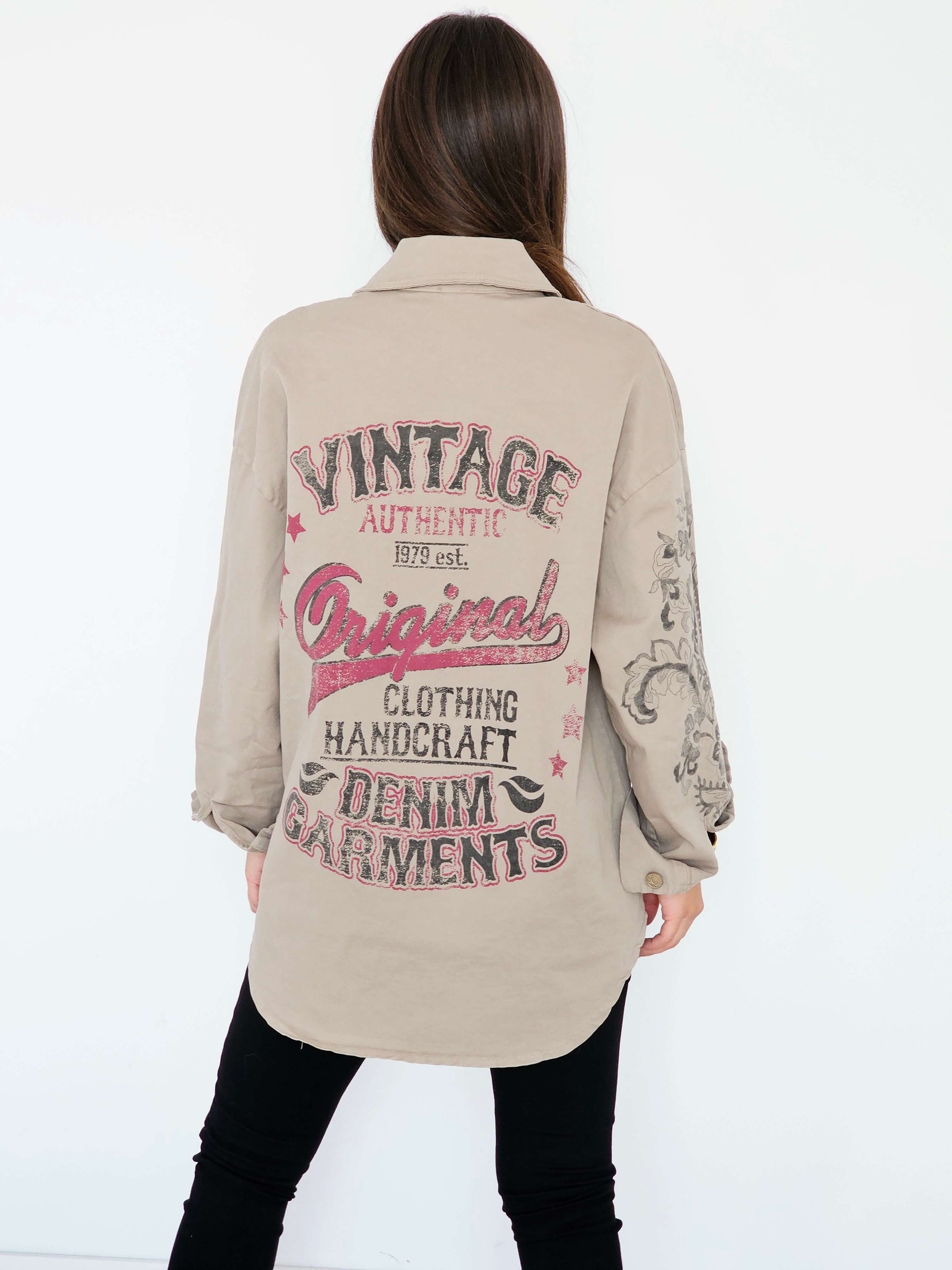 Koszula oversize z nadrukiem vintage