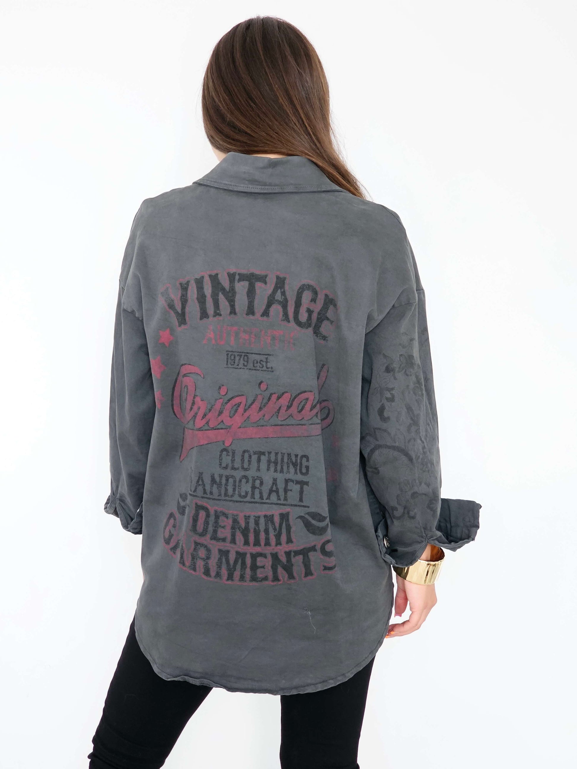 Koszula oversize z nadrukiem vintage