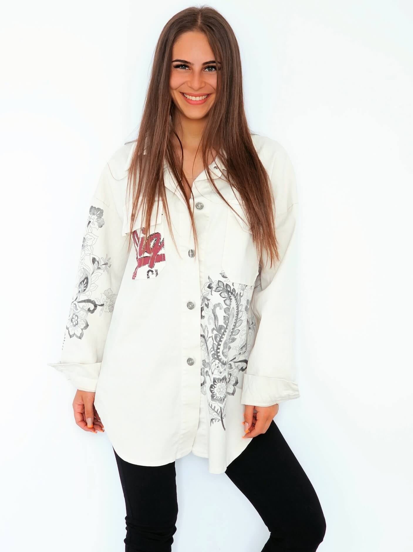 Koszula oversize z nadrukiem vintage