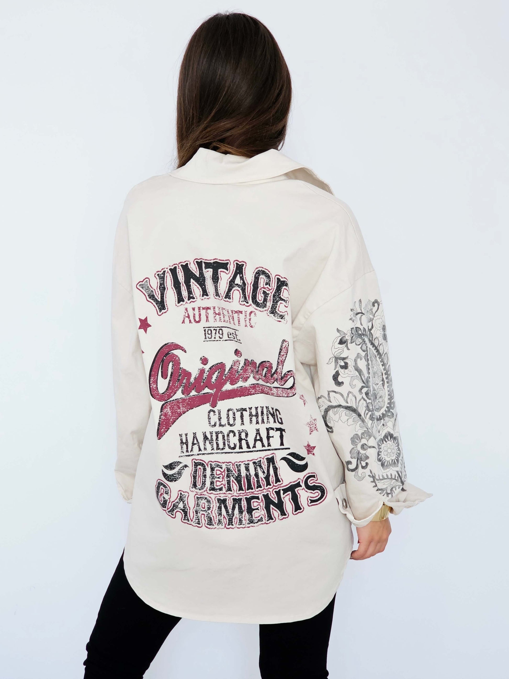 Koszula oversize z nadrukiem vintage