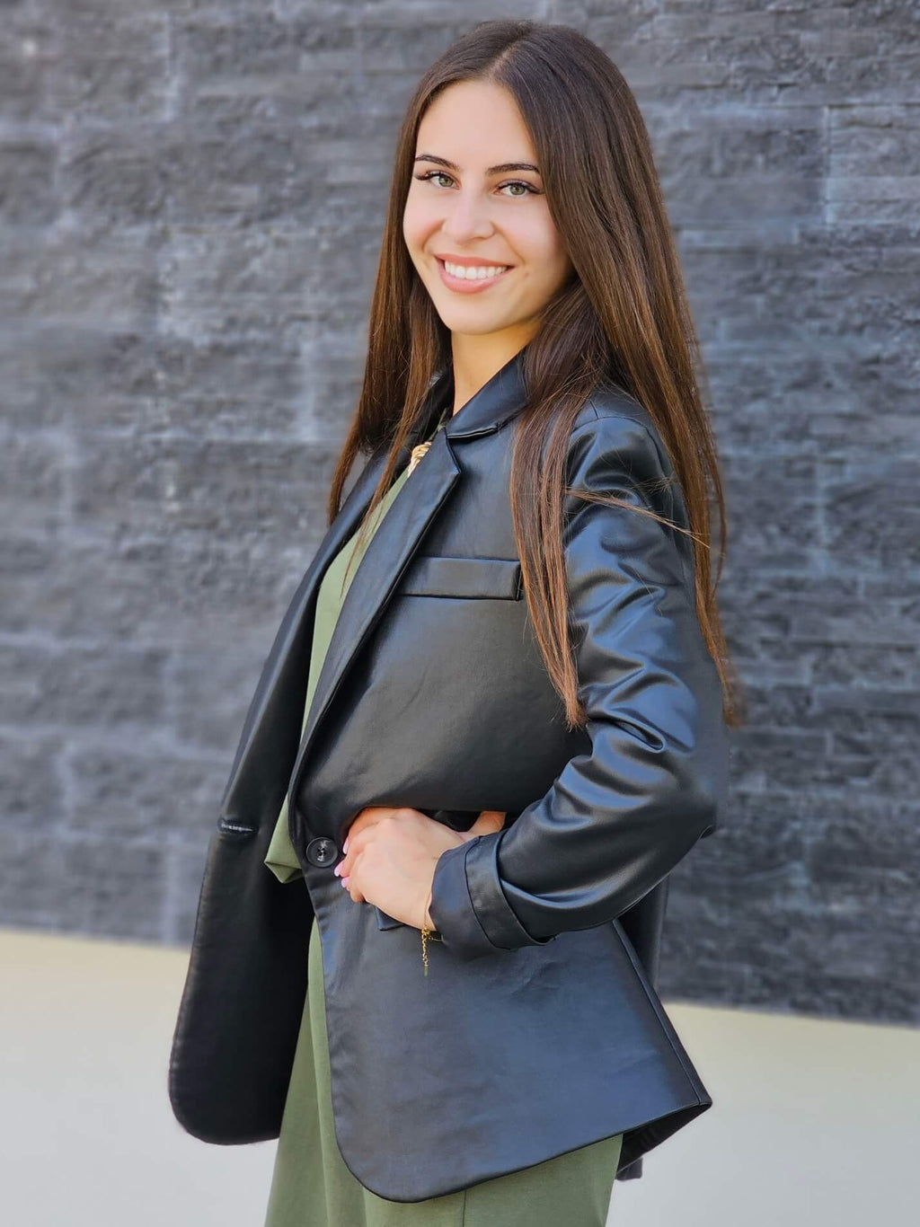 MARYNARKA DAMSKA Z EKO-SKÓRY