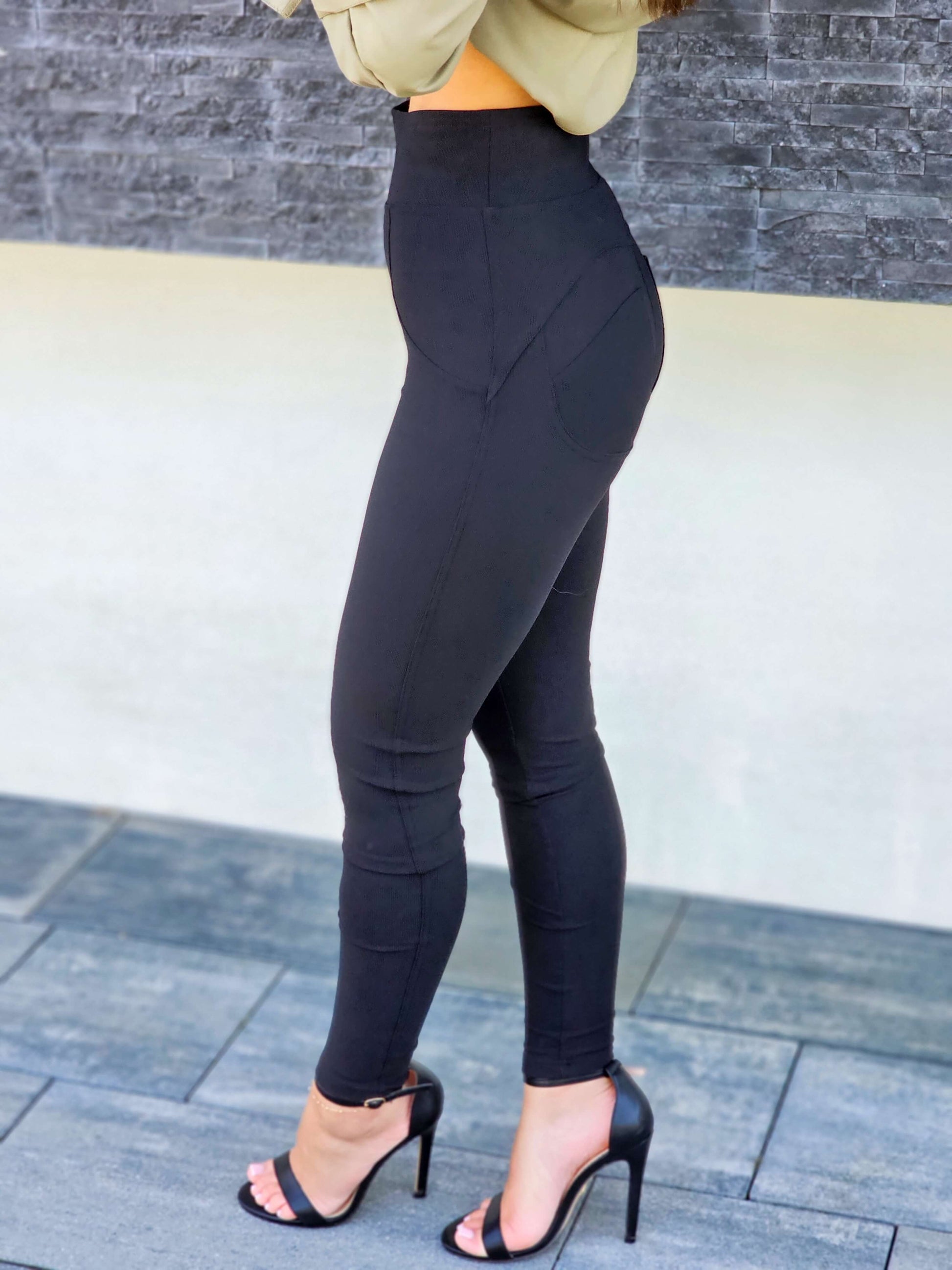 Czarne legginsy push-up