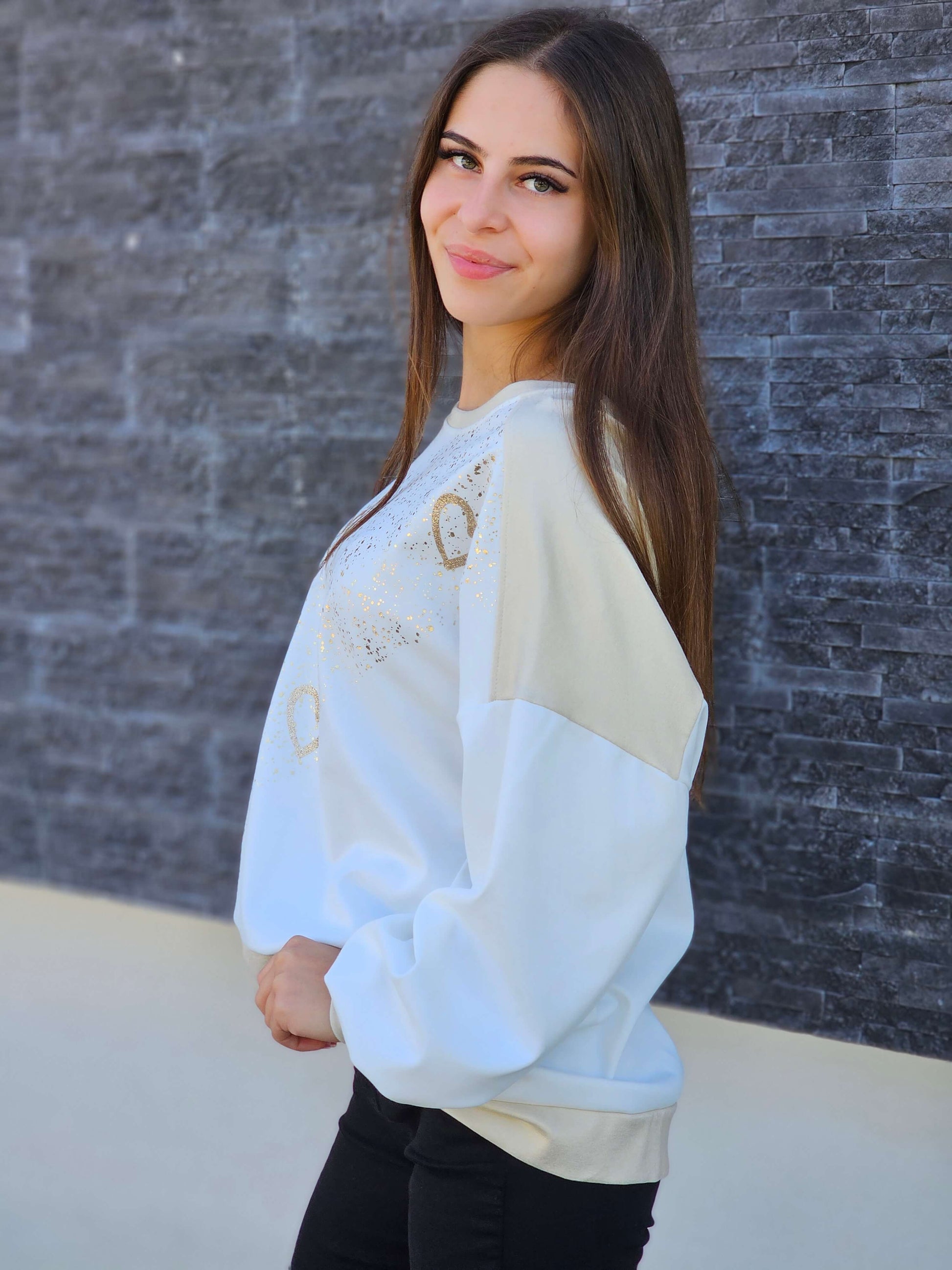 Bluza oversize z serduszkami