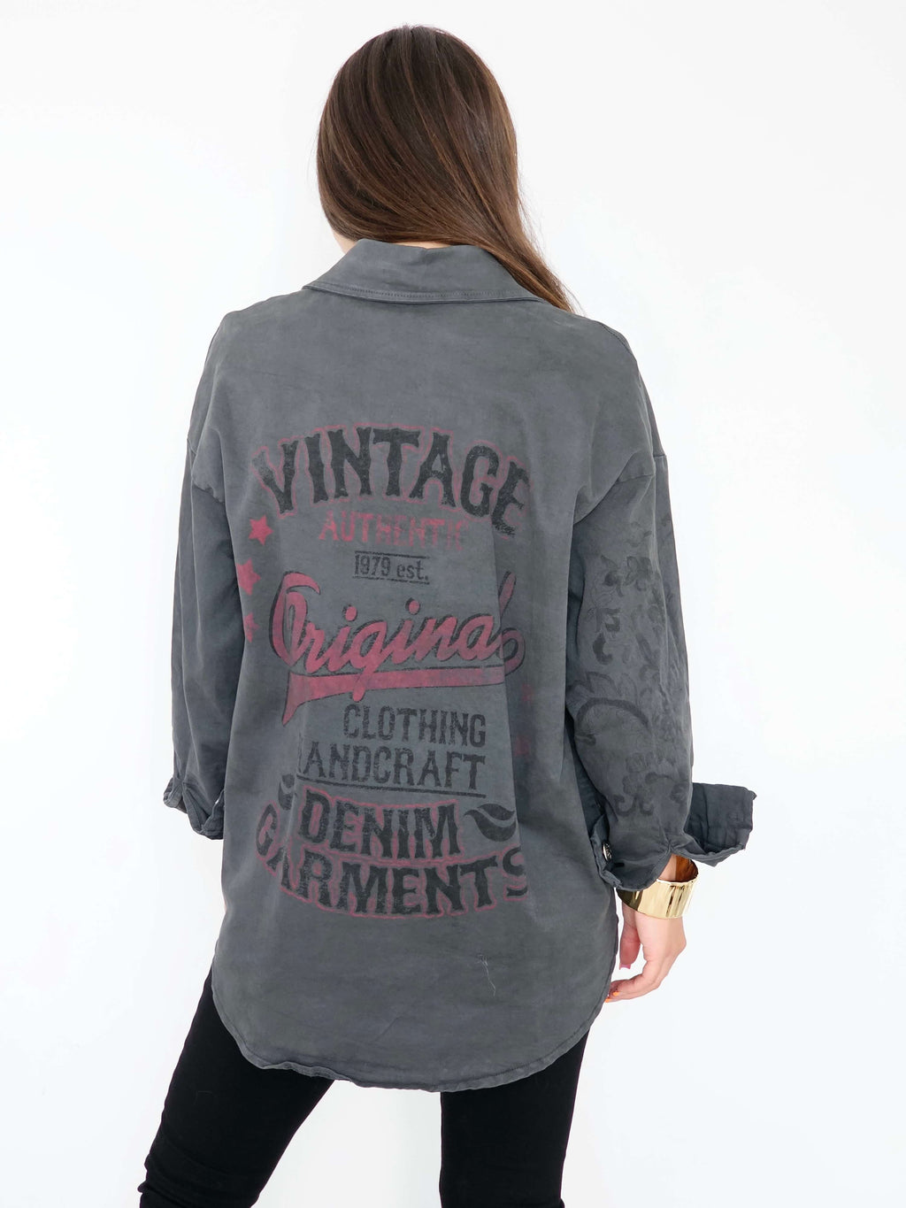 Koszula oversize z nadrukiem vintage